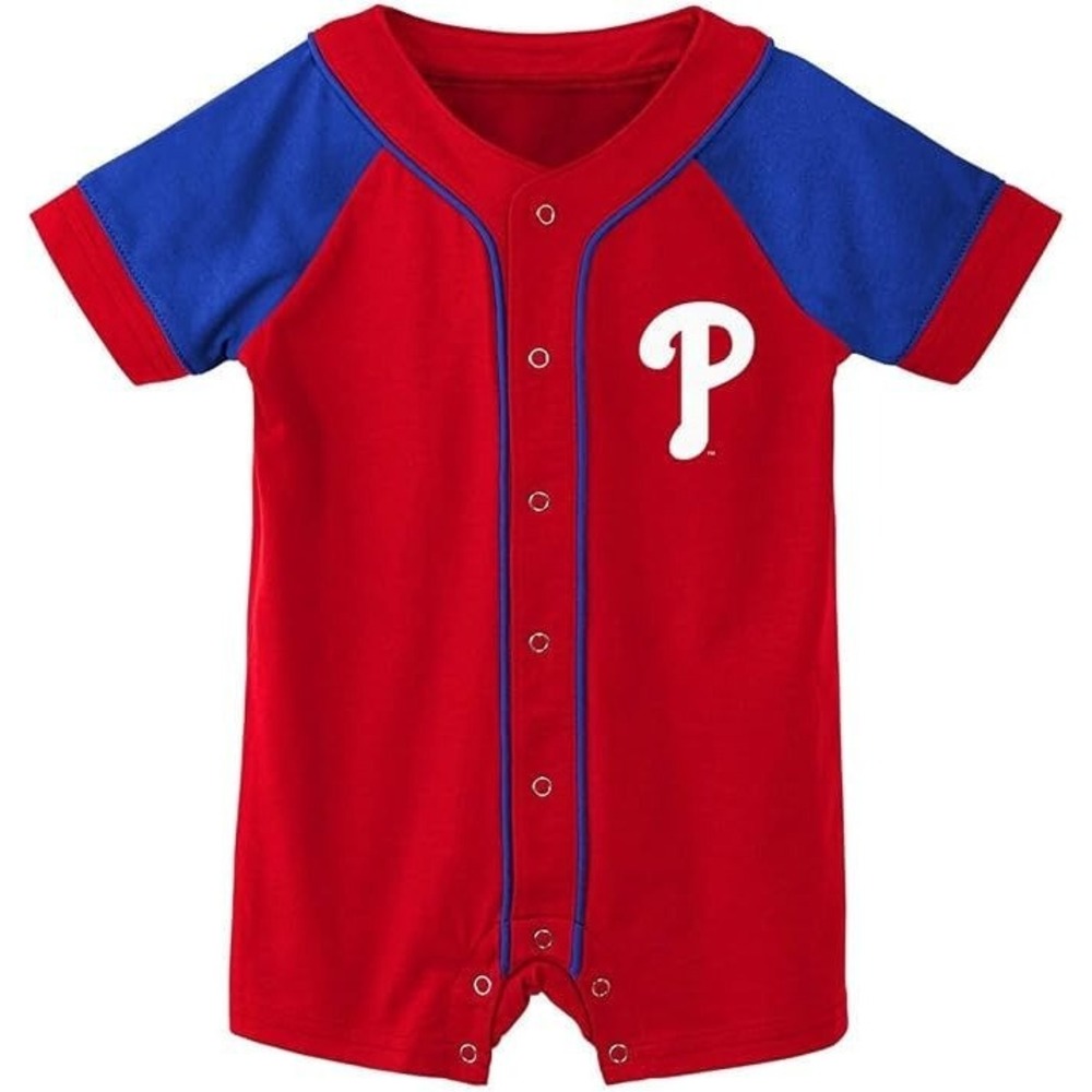 MLB Unisex Baby Little Slugger Creeper Romper Philadelphia Phillies 6/9 MO